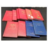 Lot w/ 10 Red/Blue Coin Books 1962 To 1991