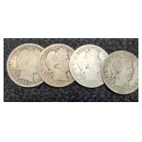 (4) Barber Quarters: 1893, 09, 11, 14