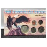 5 Coin Display Of President Coins inc/