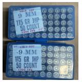 100 rnds 9mm HP Reloads