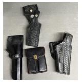 3 - Leather Pistol Holster & Mag Pouch