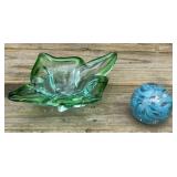 Glass Bowl and Paperweight