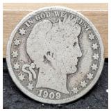 1909-O Barber Half Dollar