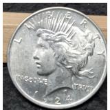 1924 Peace Dollar AU
