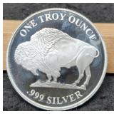 1 Troy Oz. Silver Buffalo/Indian Round
