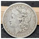 1881 Morgan Dollar VF