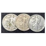 (3) W. Liberty Half Dollars: 1920, 34-S, 42