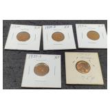 (5) XF L. Cents: 1935, 36, 37-S, 39-P&D