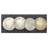 (4) Barber Dimes: 1897, 99, 03-O, 05-O