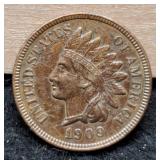 1909 Indian Head Cent XF w/ Rainbow Luster