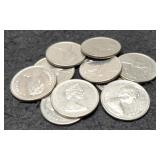 Lot w/ 10 Canada Mixed Date Quarters, No Silver