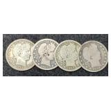(4) Barber Quarters: 1892, 06, 07, 14