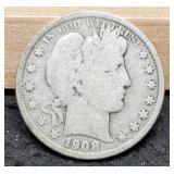 1908-O Barber Half Dollar