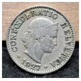 1927 Switzerland 5 Rappen