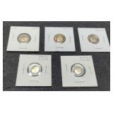 (5) Silver Proof Dimes: