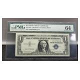 1957B $1 Slab Star Note Silver Certificate PMG 64