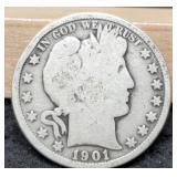 1901 Barber Half Dollar