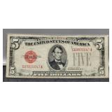 1928E $5 Red Seal Note VF