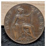 1915 Great Britain Half Penny