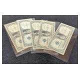 (5) 1935 $1 Silver Certificate Notes