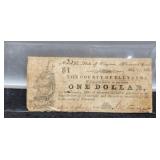 186? $1 Statue Of Virginia, Fluvanna County