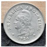 1924 Argentina 10 Centavos