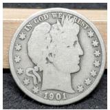 1901-O Barber Half Dollar