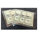 (5) 1935 $1 Silver Certificate Notes