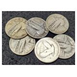 (6) Standing Liberty Quarters: