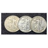 (3) W. Liberty Half Dollars: 1935-S, 39-D, 42