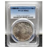 1881-O Slab Morgan Dollar PCGS MS62