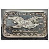 1 Troy Oz. Silver Bar 1976 Bicentennial