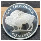 1 Troy Oz. Silver Buffalo/Indian Round