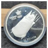 1987 Canada $20 Silver "Calgary" 92.5%/33.6 G