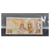 2009 Turkey 50 Lira Banknote Unc.