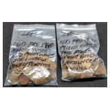 (2) Hundred Pre 1940 Wheat Cents Sold By Hundred