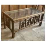Glass and Bamboo Coffee Table