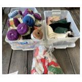 2 Totes of Craft Material and Yarn