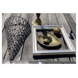 Picture Frame, Brass Decor, Wall Basket