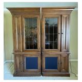 2 pc Lighted Curio Cabinets