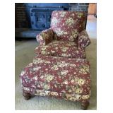 Oversized Floral Chair with Ottoman