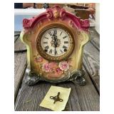 Ansonia China Clock with Key