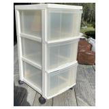 3 Drawer Plastic Rolling Cabinet