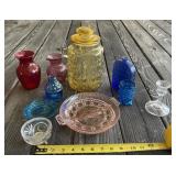 Art Glass, Depression, Blue & Red