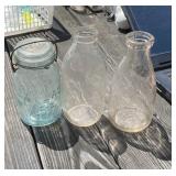 Canning Jar and Milk Bottles