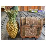 Pineapple Vase and Small Chest