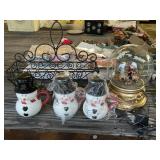 Snowmen Candles & Lighted Snow Globe
