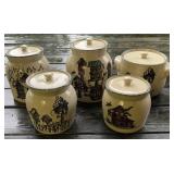 5 - Country Stoneware Canisters