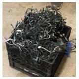 Milk Crate with Christmas Lights