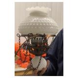 Milk Glass Hobnail Hanging Lamp
